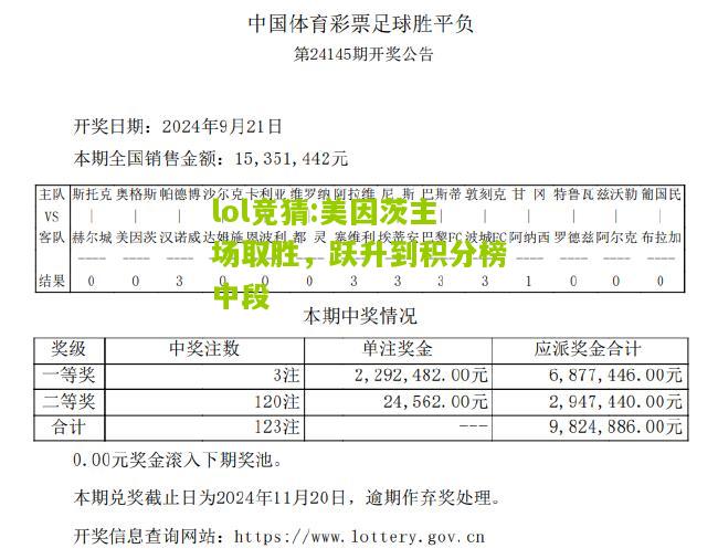 lol竞猜:美因茨主场取胜，跃升到积分榜中段