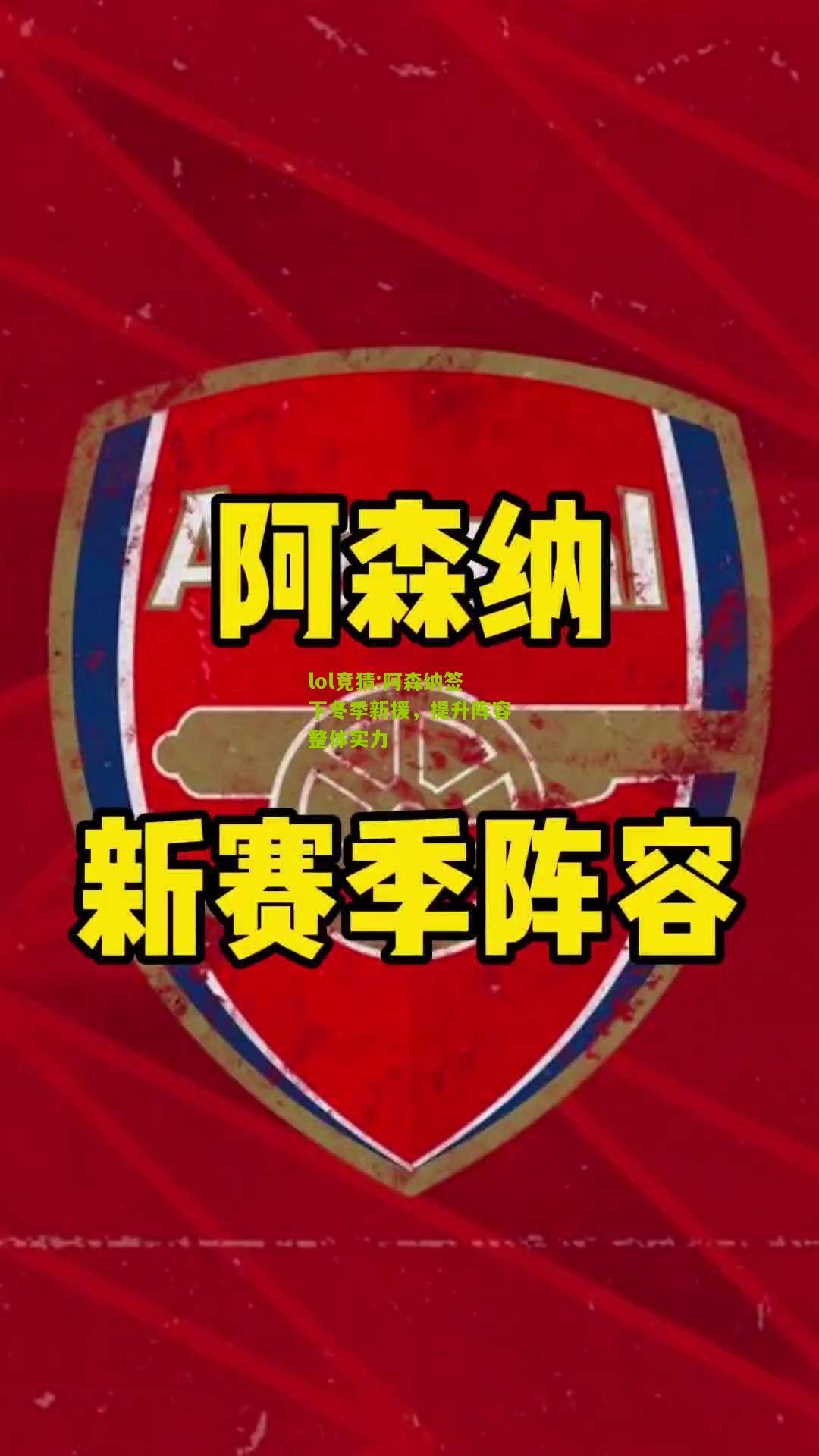 lol竞猜:阿森纳签下冬季新援，提升阵容整体实力